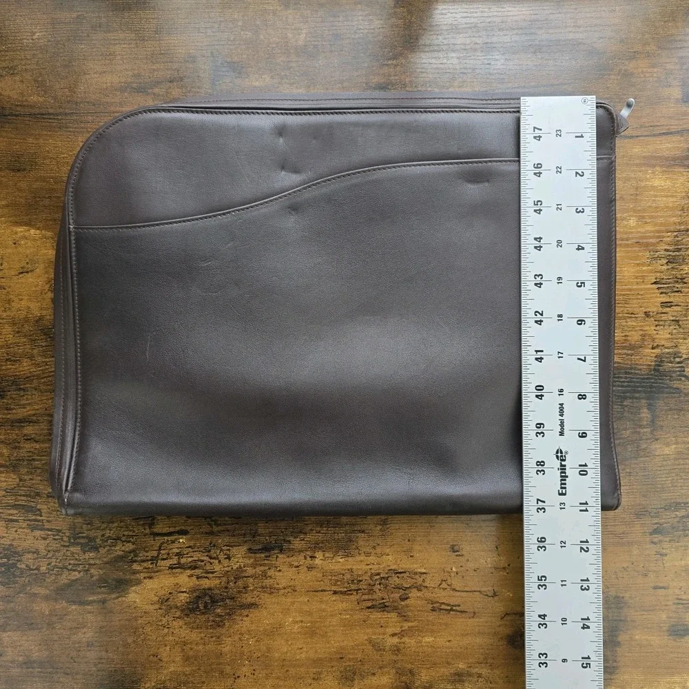 Connolly Dark Brown Soft-Grained Leather Document Pouch 15″x11″ – Compact & Luxe
